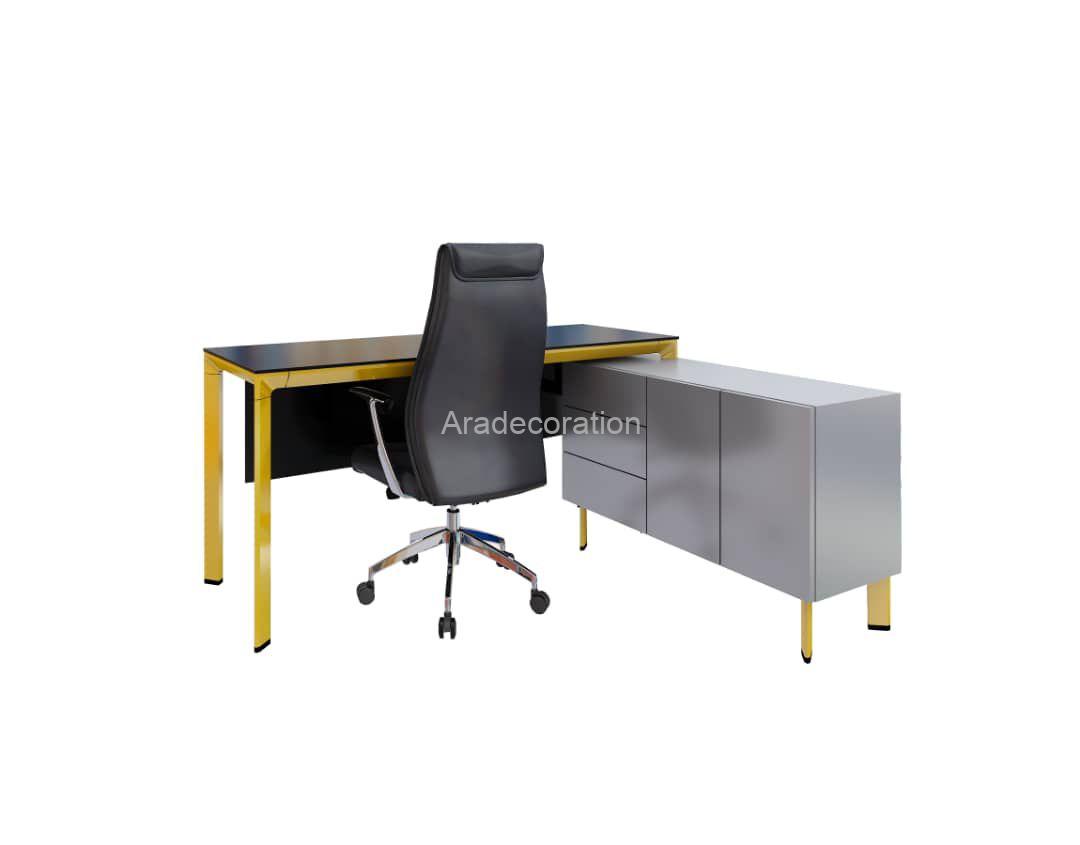 میز مدیریت با پایه آلومینیوم مدرن مدل شارون -A100 - Image 4