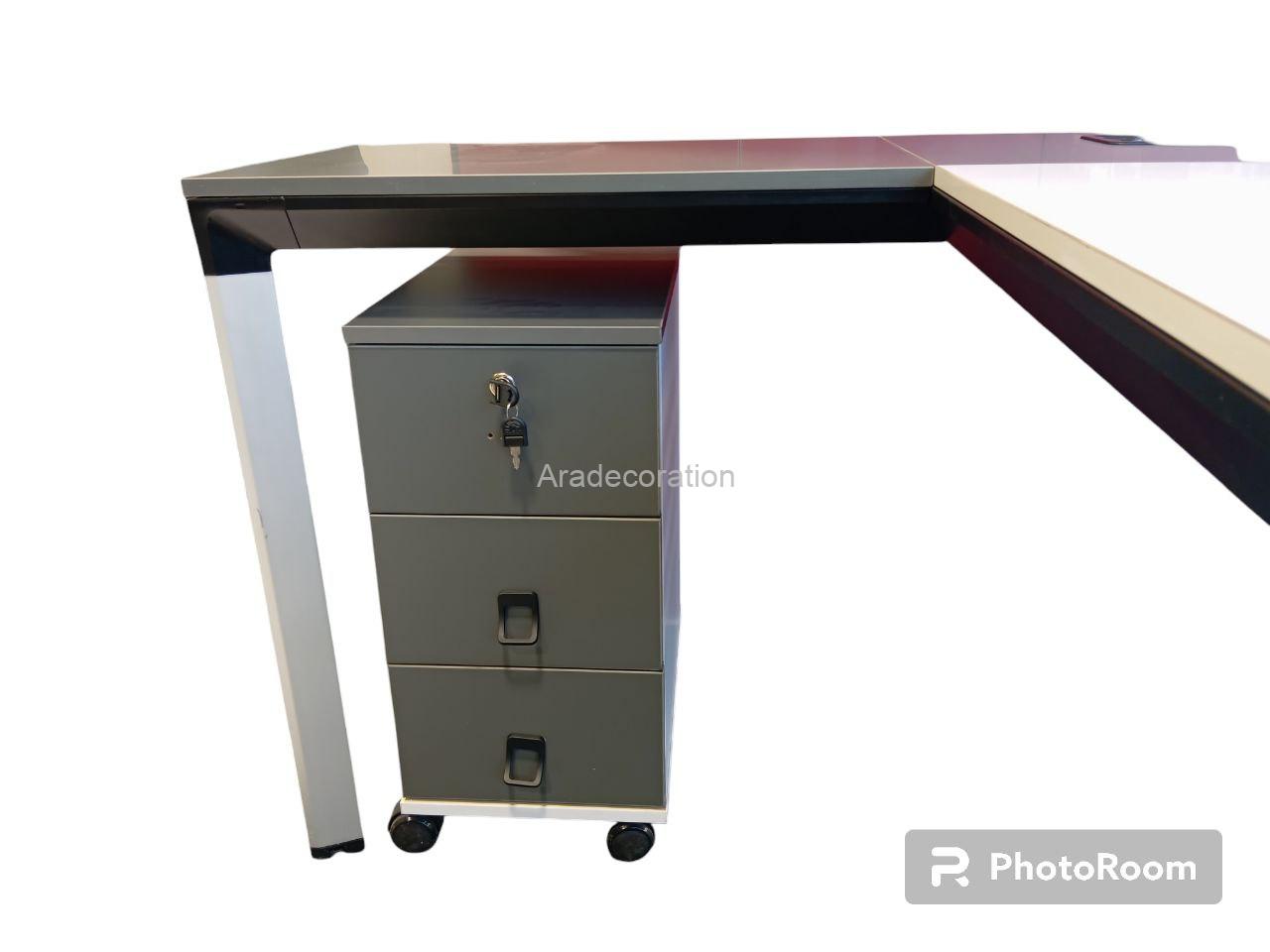 میز کارشناسی مدرن با پایه آلومینیوم با طراحی ماژولار با فایل - Image 9