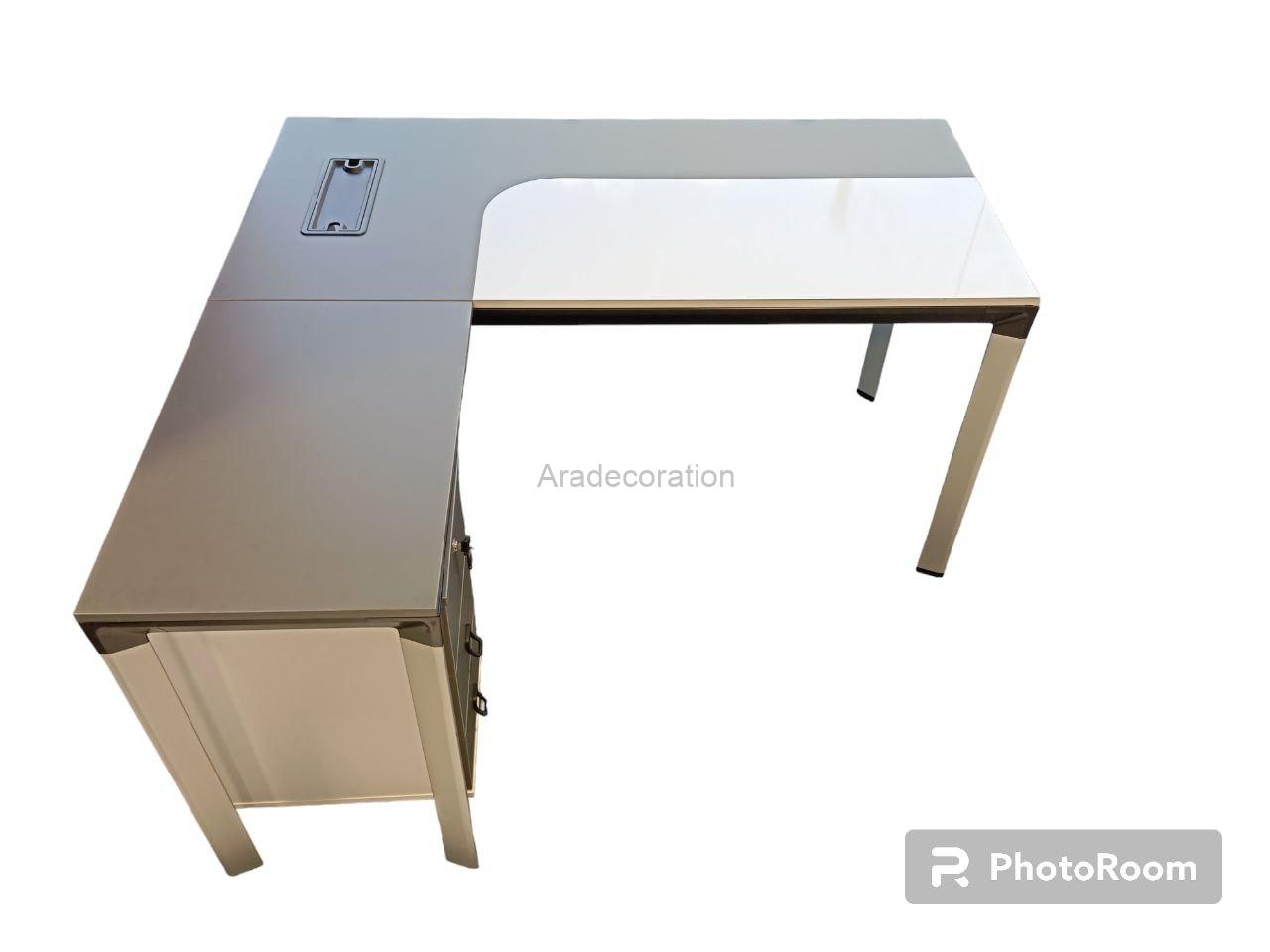 میز کارشناسی مدرن با پایه آلومینیوم با طراحی ماژولار با فایل - Image 10