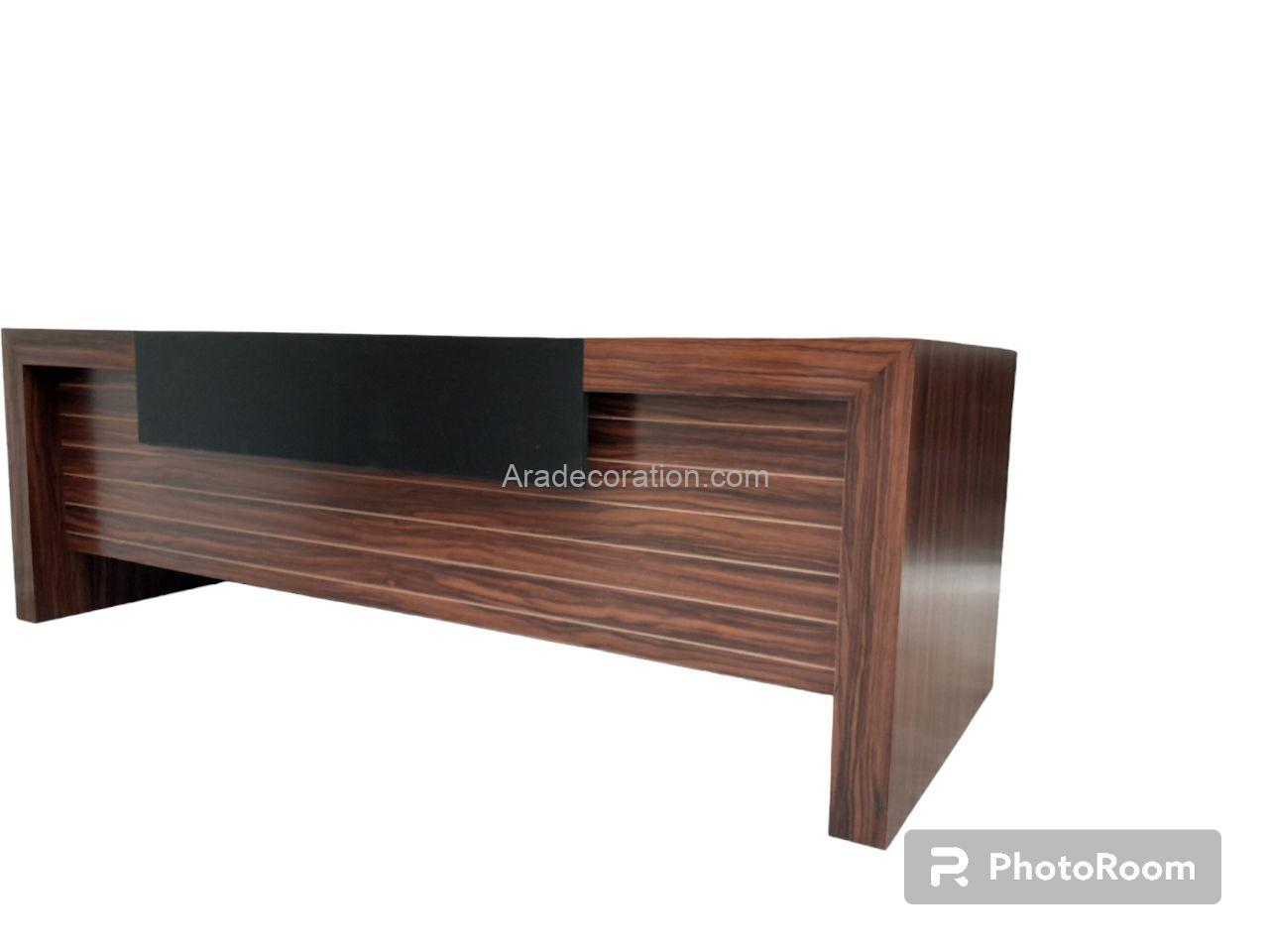 میز مدیریت مدرن ال شکل با فایل دو رنگ - Image 3