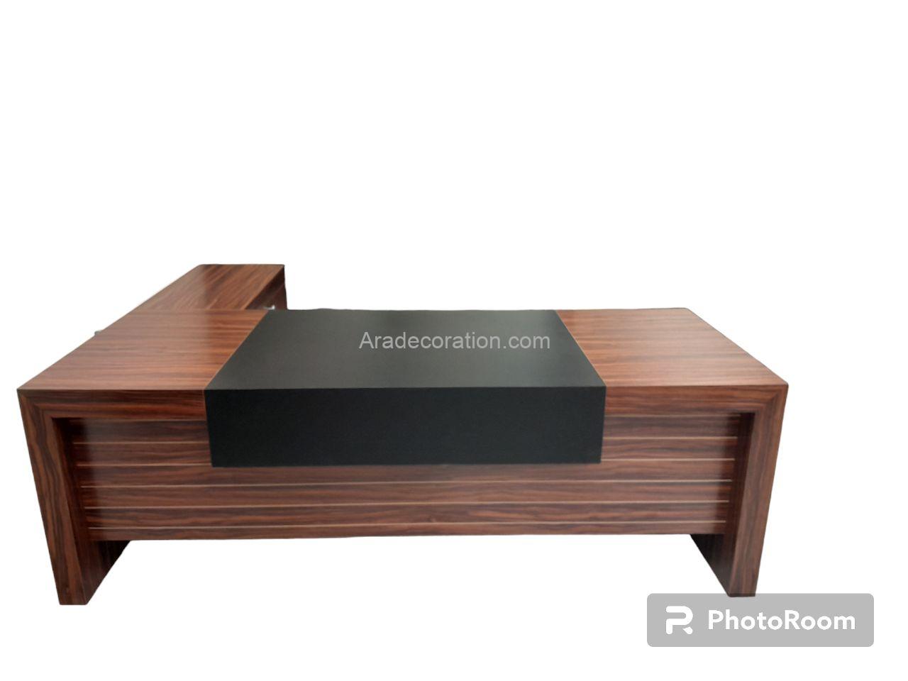 میز مدیریت مدرن ال شکل با فایل دو رنگ - Image 5