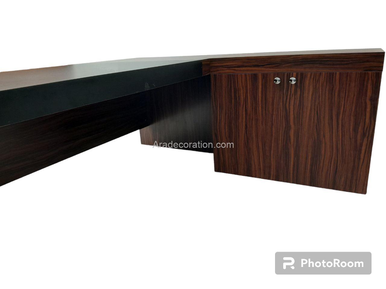 میز مدیریت مدرن ال شکل با فایل دو رنگ - Image 6