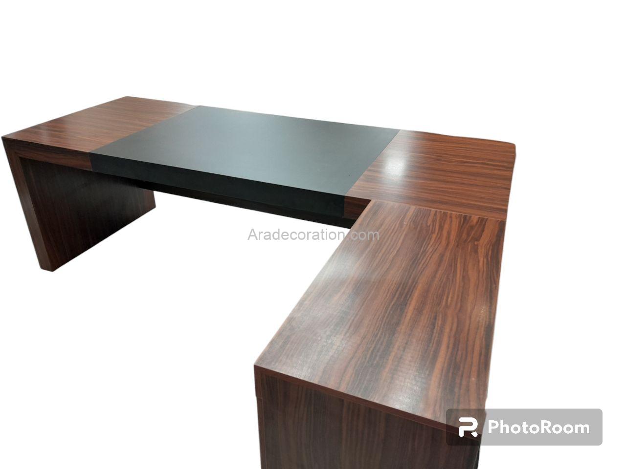 میز مدیریت مدرن ال شکل با فایل دو رنگ - Image 7