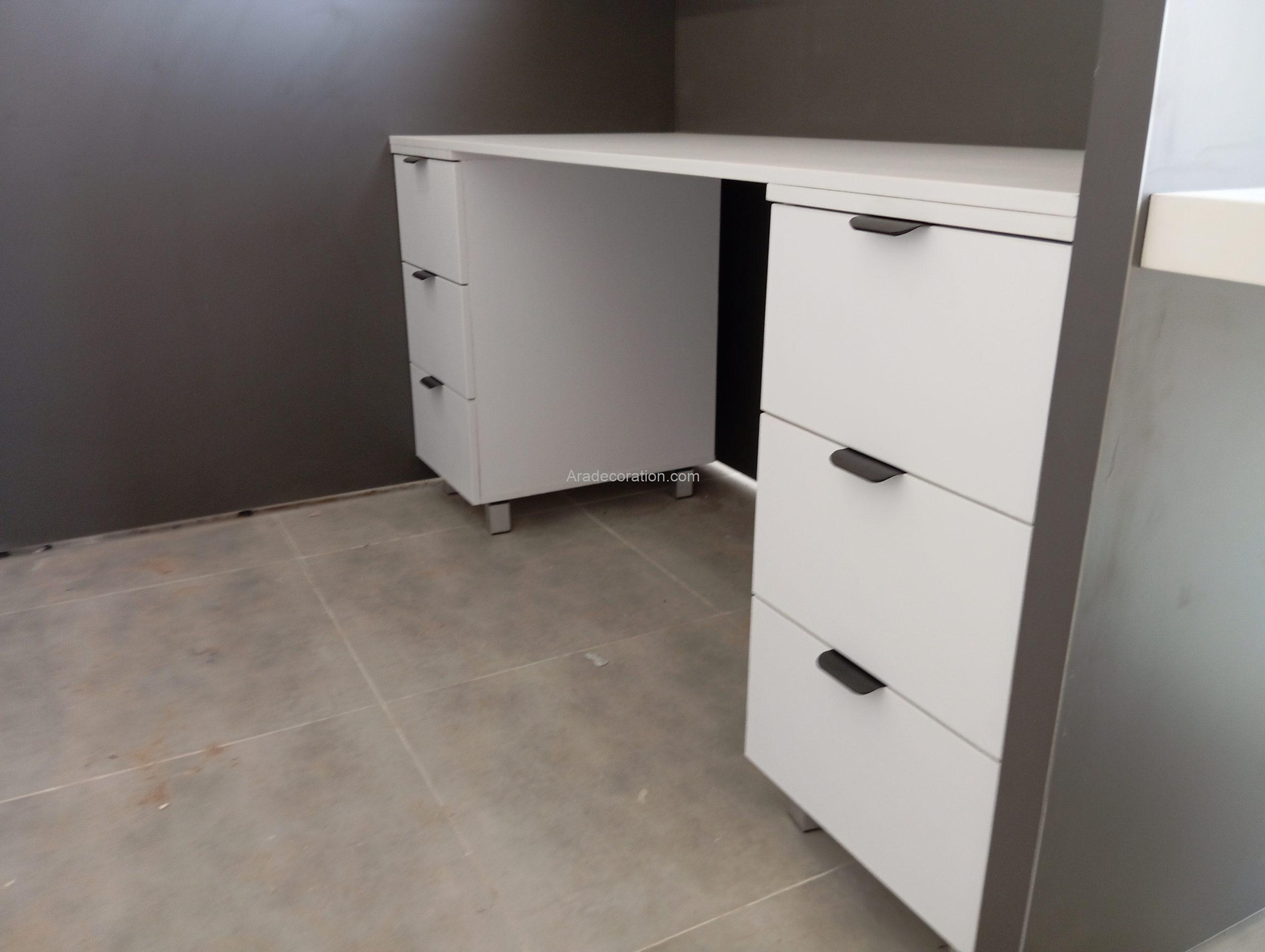 میزمنشی ام دی اف مدرن سفید طوسی - میز پذیرش - Image 5