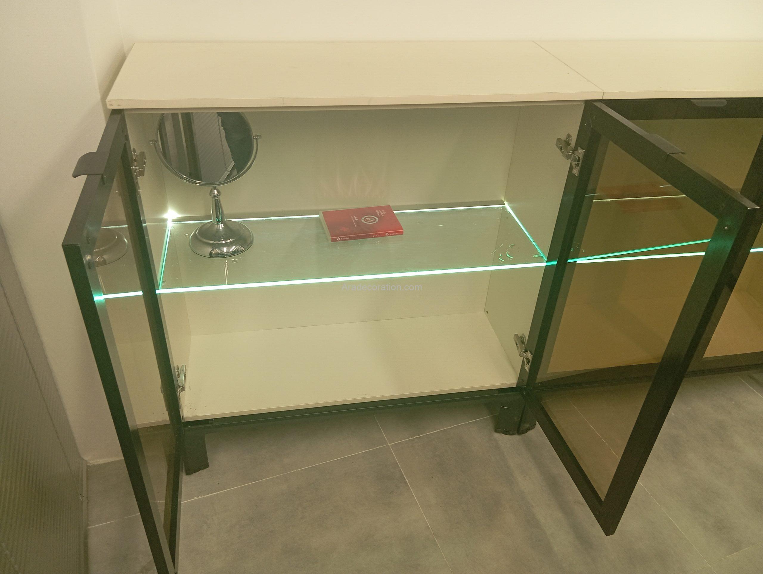 کتابخانه و میز کردنزا (Credenza) با پایه آلومینیوم - Image 7