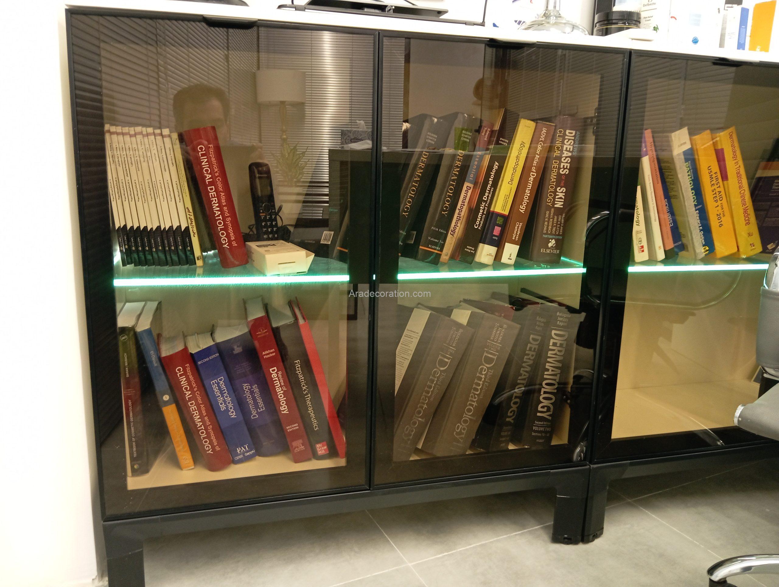 کتابخانه و میز کردنزا (Credenza) با پایه آلومینیوم - Image 6