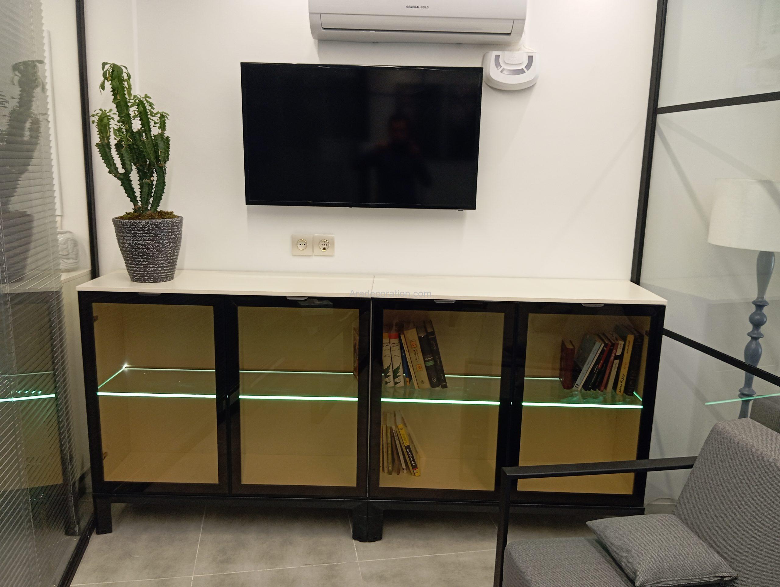کتابخانه و میز کردنزا (Credenza) با پایه آلومینیوم - Image 5