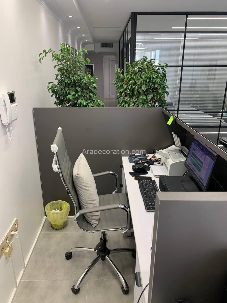 میزمنشی ام دی اف مدرن سفید طوسی - میز پذیرش - Image 3