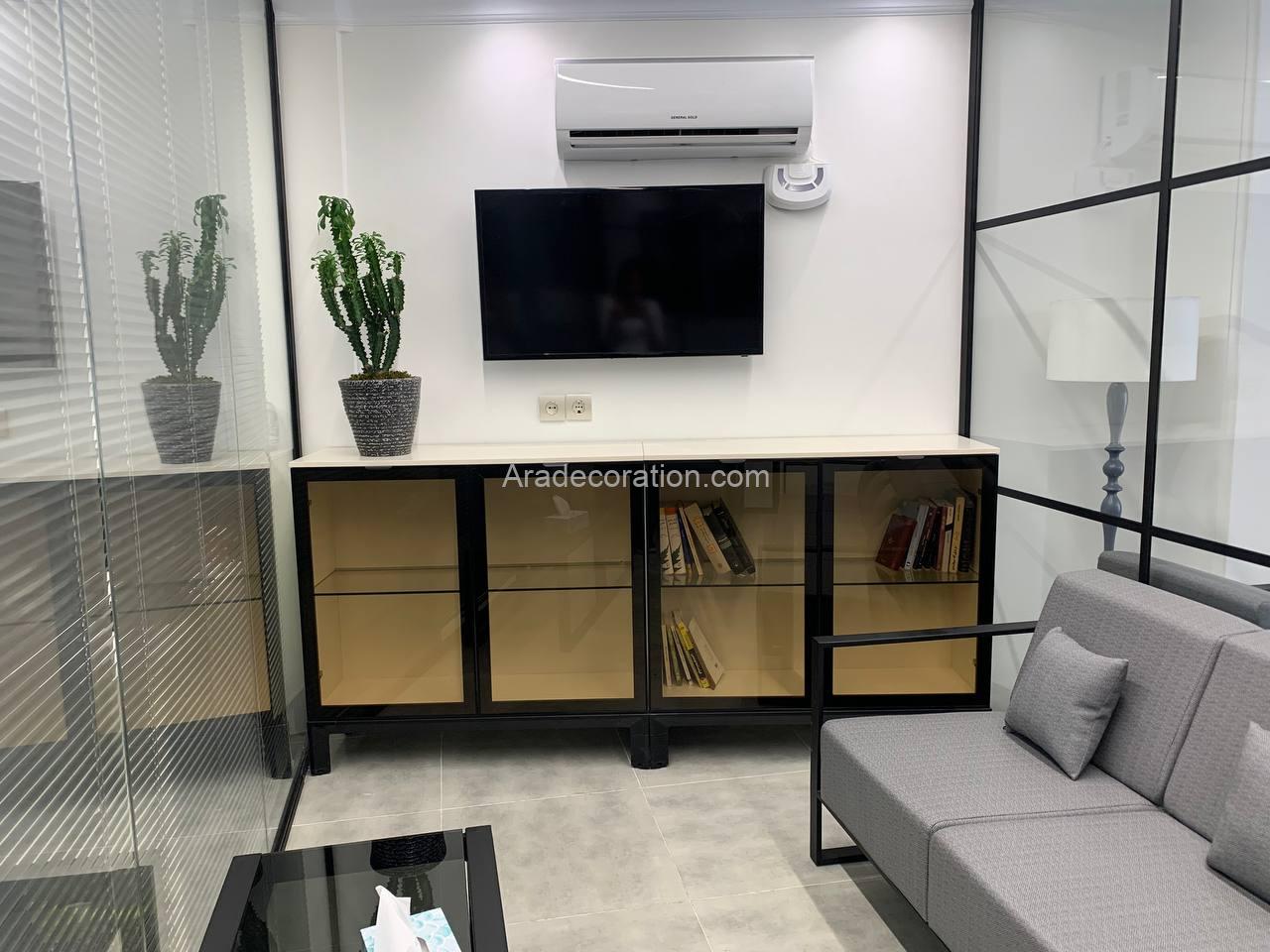 کتابخانه و میز کردنزا (Credenza) با پایه آلومینیوم - Image 20