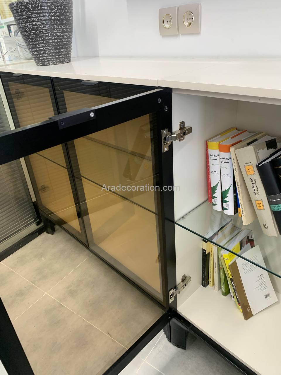 کتابخانه و میز کردنزا (Credenza) با پایه آلومینیوم - Image 19