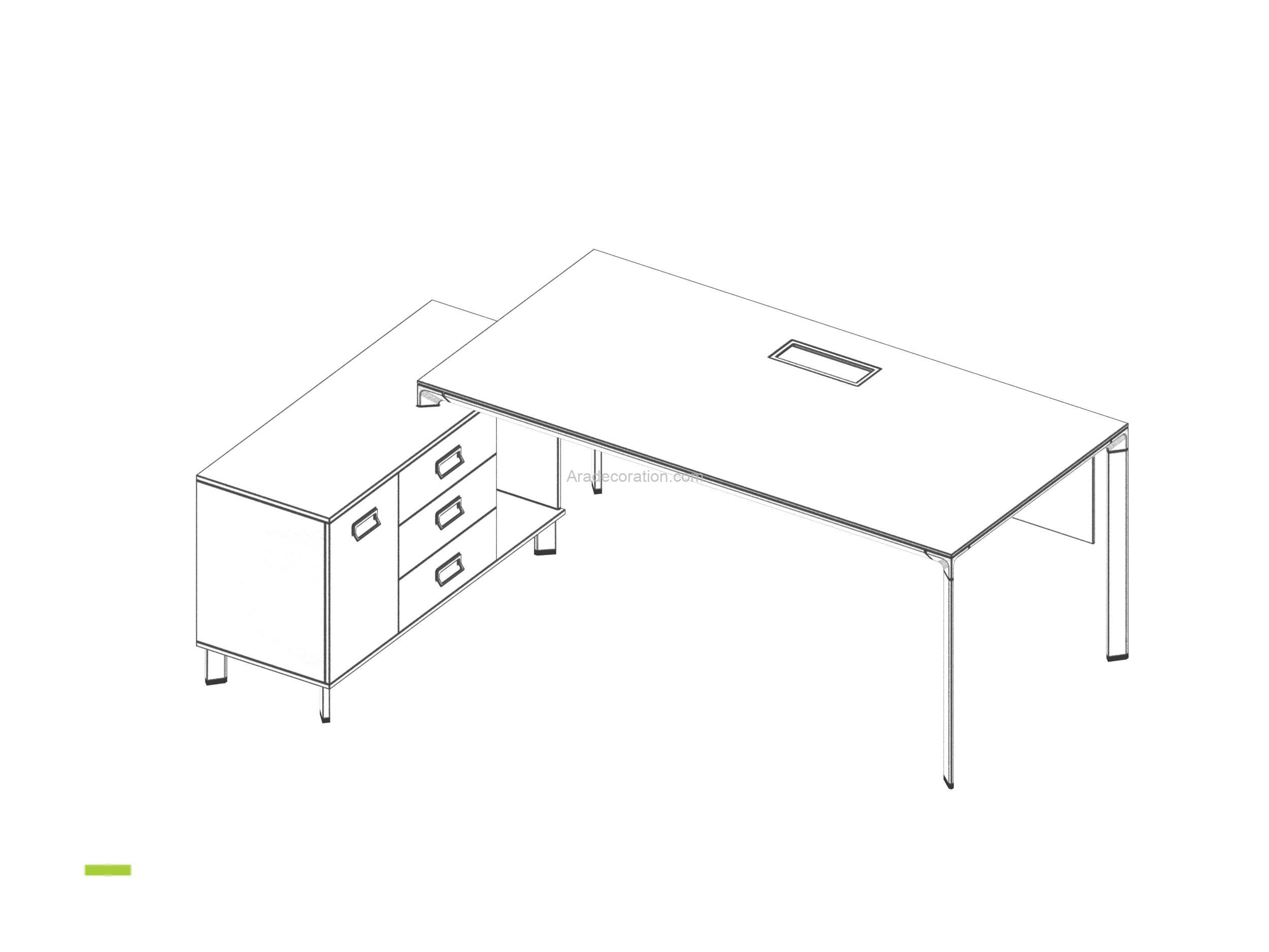 میزهای مدیریتی اتوکد