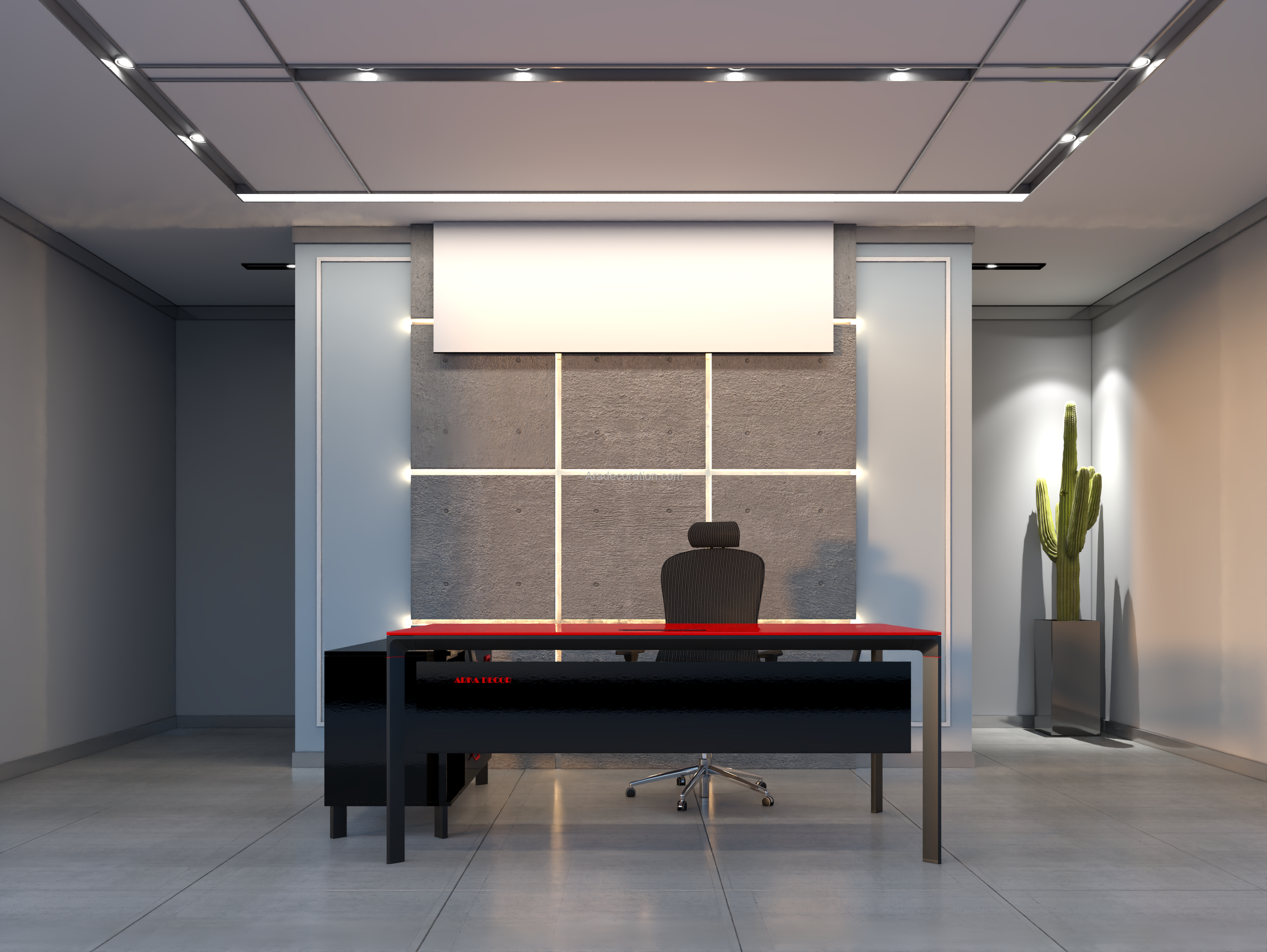 میز مدیریت ال فریم آلومینیوم رویه شیشه رنگی لاکوبل - Image 12