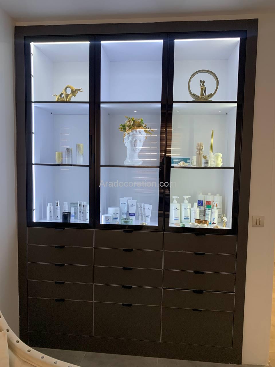 کمد ویترین درب پروفیل شیشه ای , کتابخانه فایلینگ اداری - Image 3