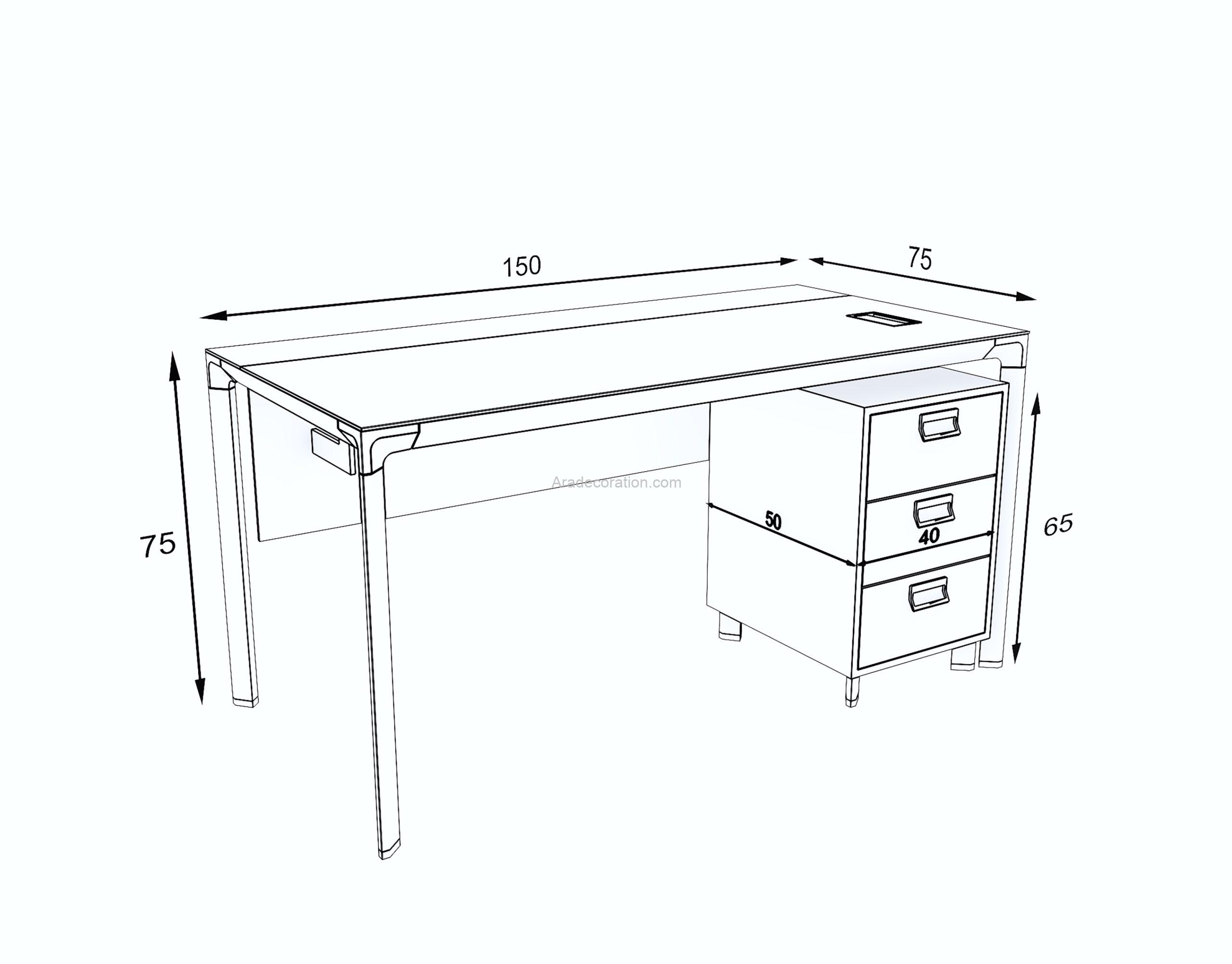 میز اداری کارمندی فریم آلومینیوم