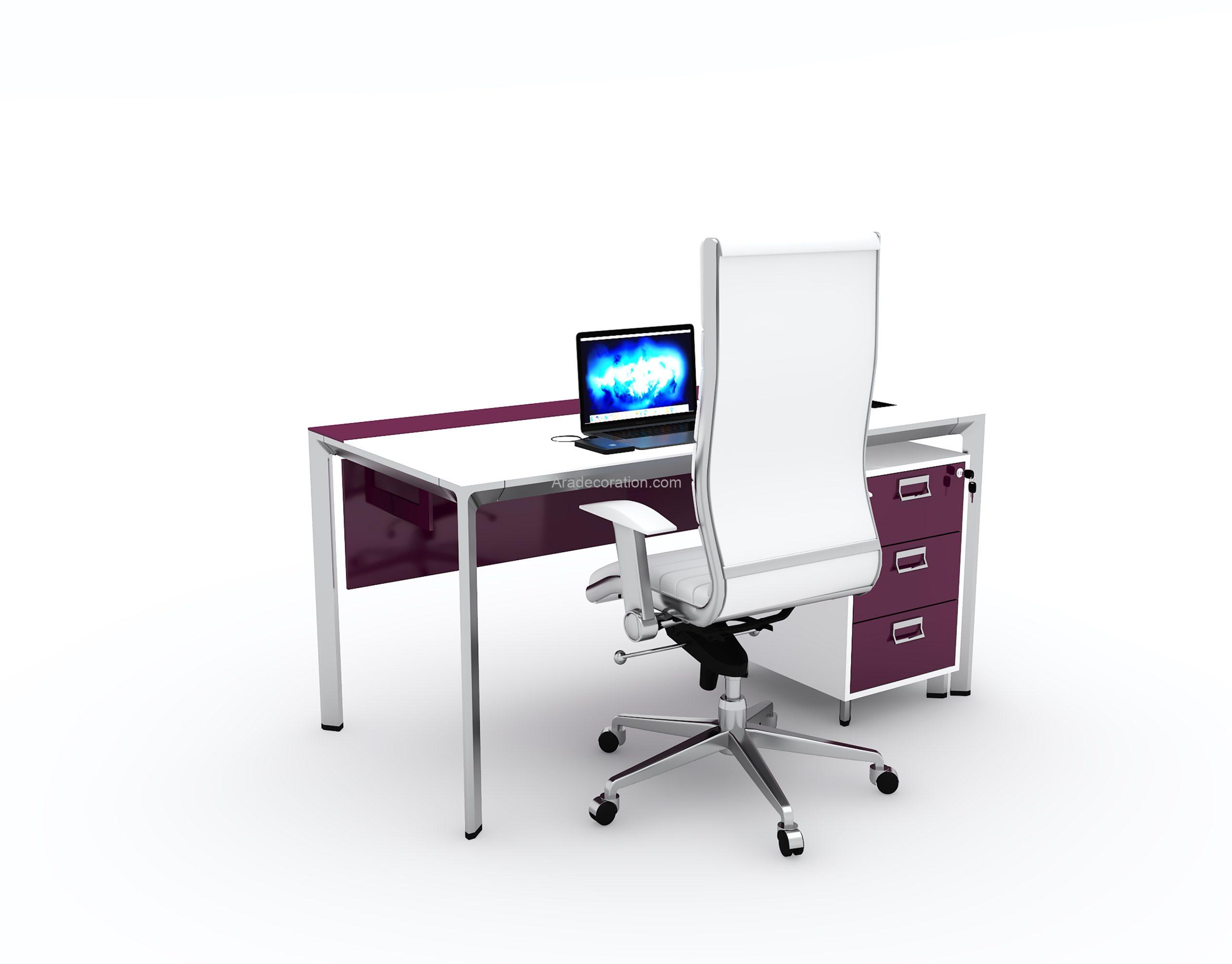 میز کارمندی با فایل سه کشو فریم آلومینیوم مدرن خاص شرکتی - Image 9