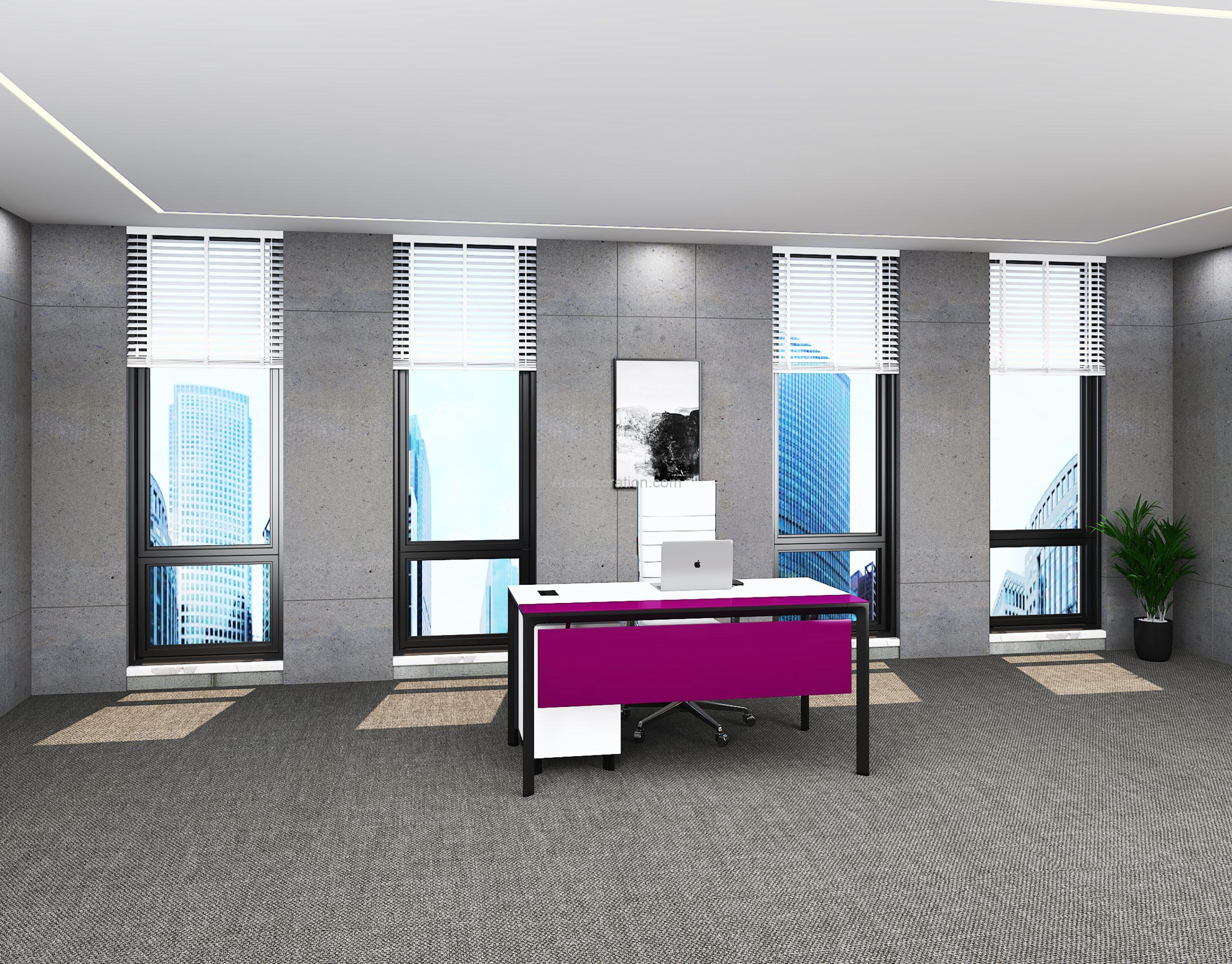 میز کارمندی با فایل سه کشو فریم آلومینیوم مدرن خاص شرکتی - Image 3