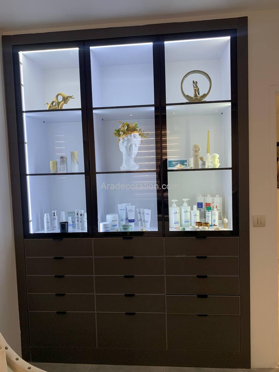 کمد ویترین درب پروفیل شیشه ای , کتابخانه فایلینگ اداری - Image 4