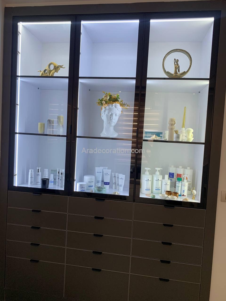 کمد ویترین درب پروفیل شیشه ای , کتابخانه فایلینگ اداری - Image 7