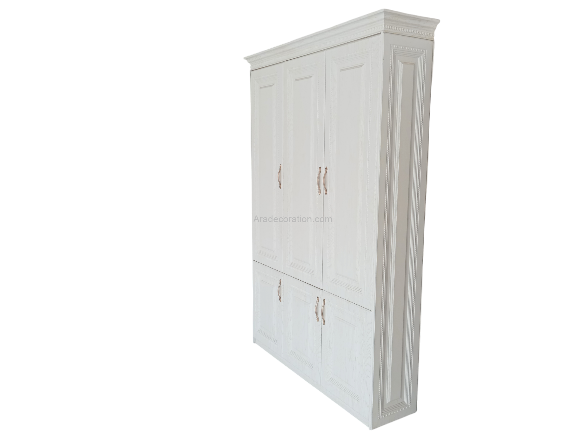 کمد جا لباسی یا کمد جا کفشی درب لولایی کلاسیک سفید طلایی سه درب - Image 5