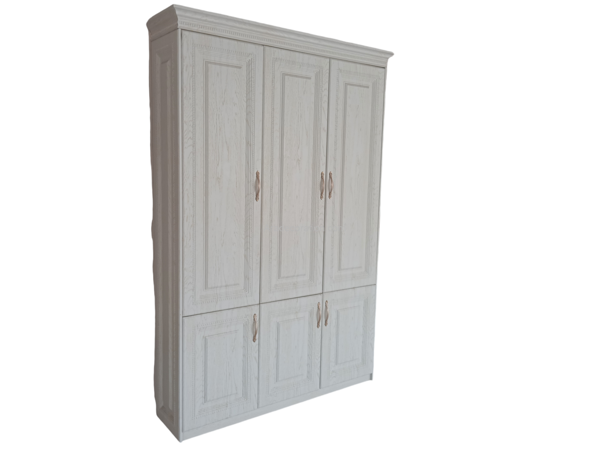 کمد جا لباسی یا کمد جا کفشی درب لولایی کلاسیک سفید طلایی سه درب - Image 6