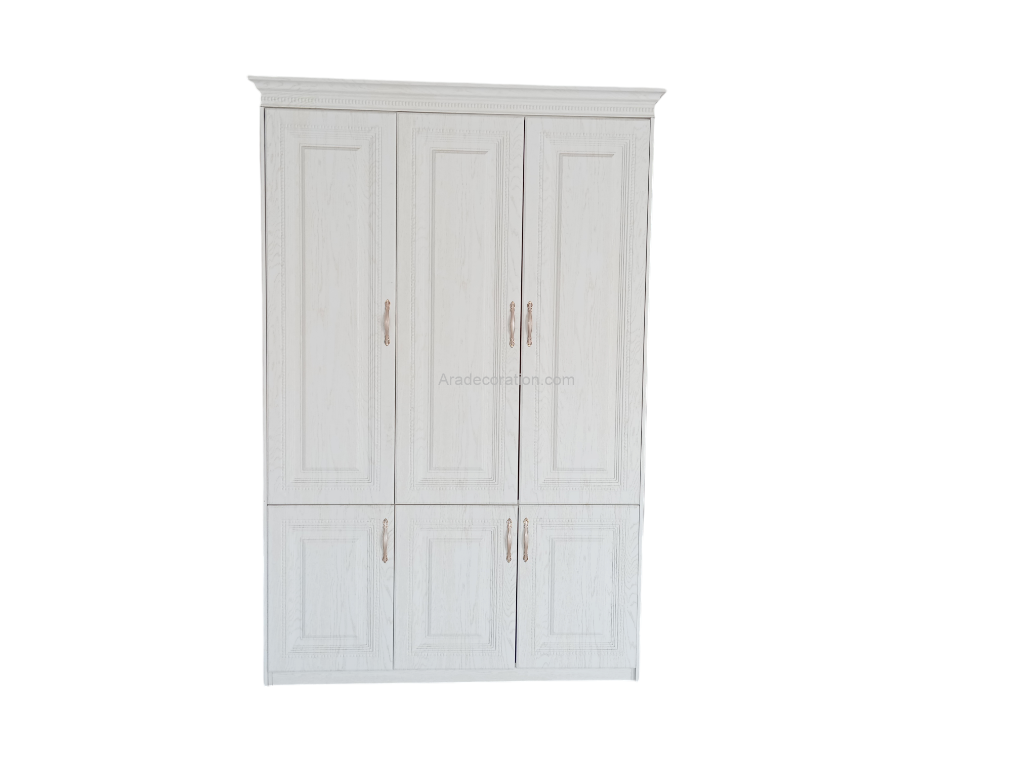 کمد جا لباسی یا کمد جا کفشی درب لولایی کلاسیک سفید طلایی سه درب - Image 3