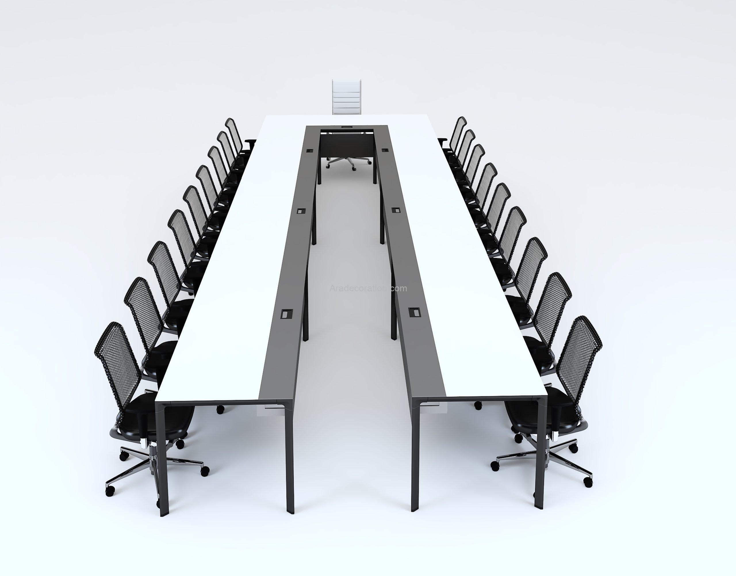 میز کنفرانس 19 نفره پایه آلومینیوم