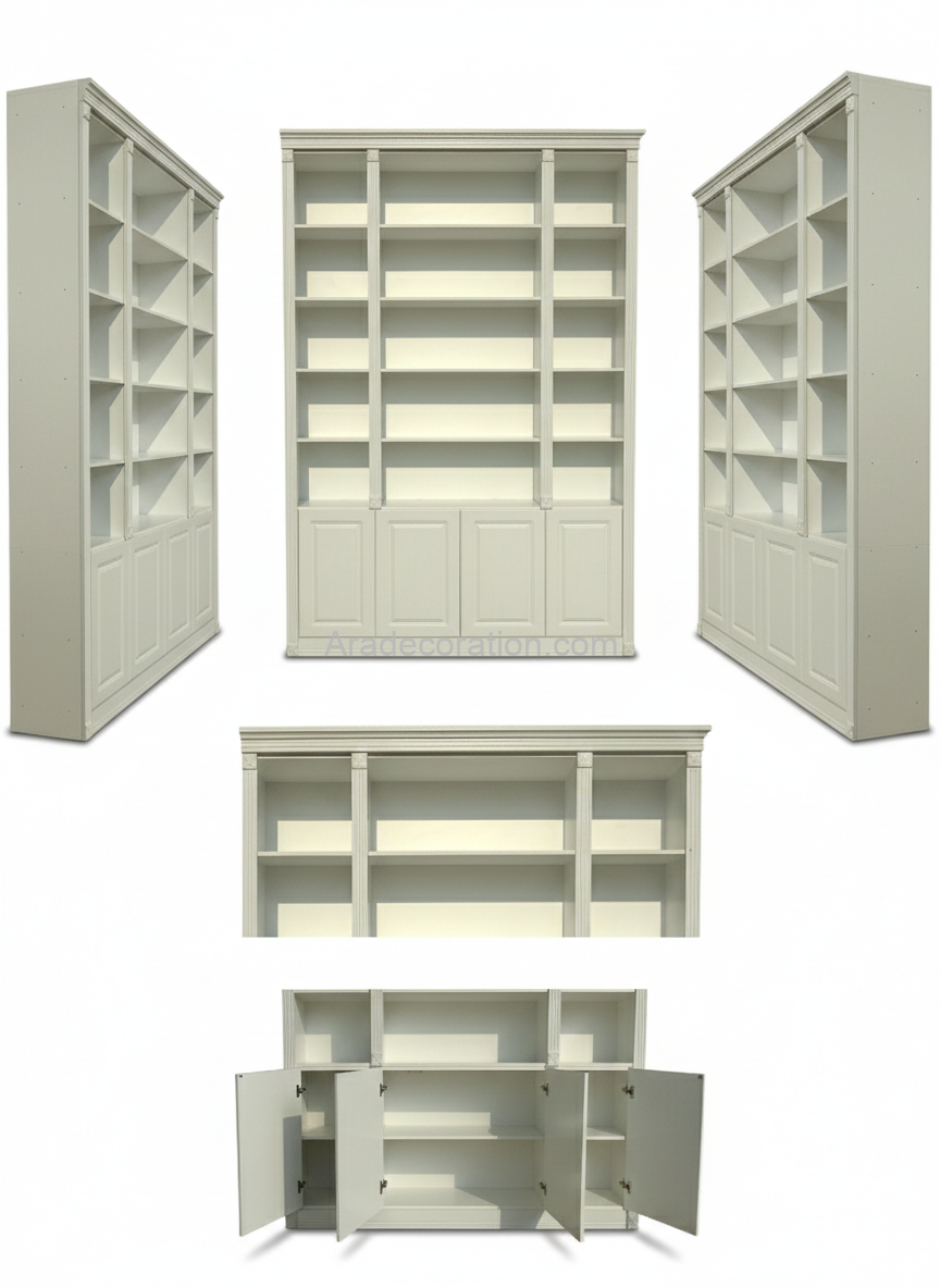 کتابخانه دیواری مدل میلان سفید MDF - Image 9