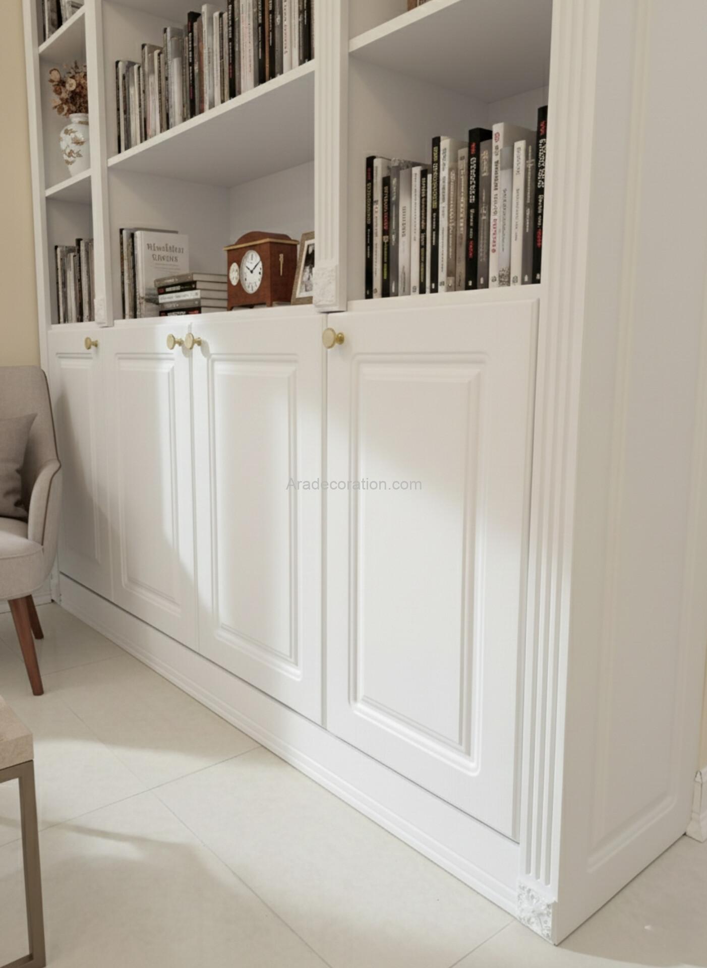 کتابخانه دیواری مدل میلان سفید MDF - Image 5